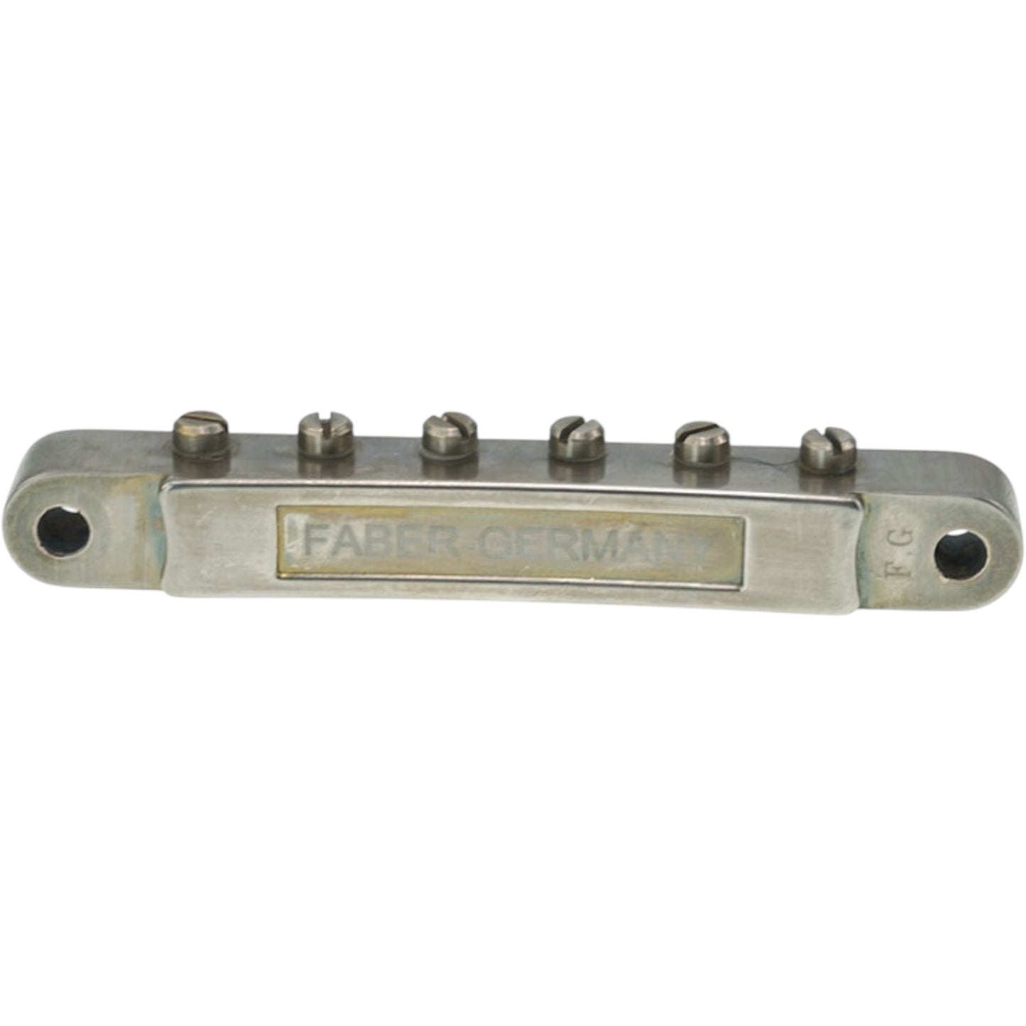 Faber ABRM-BA ABRM Bridge, fits 4mm studs, aged nickel, natural brass saddles