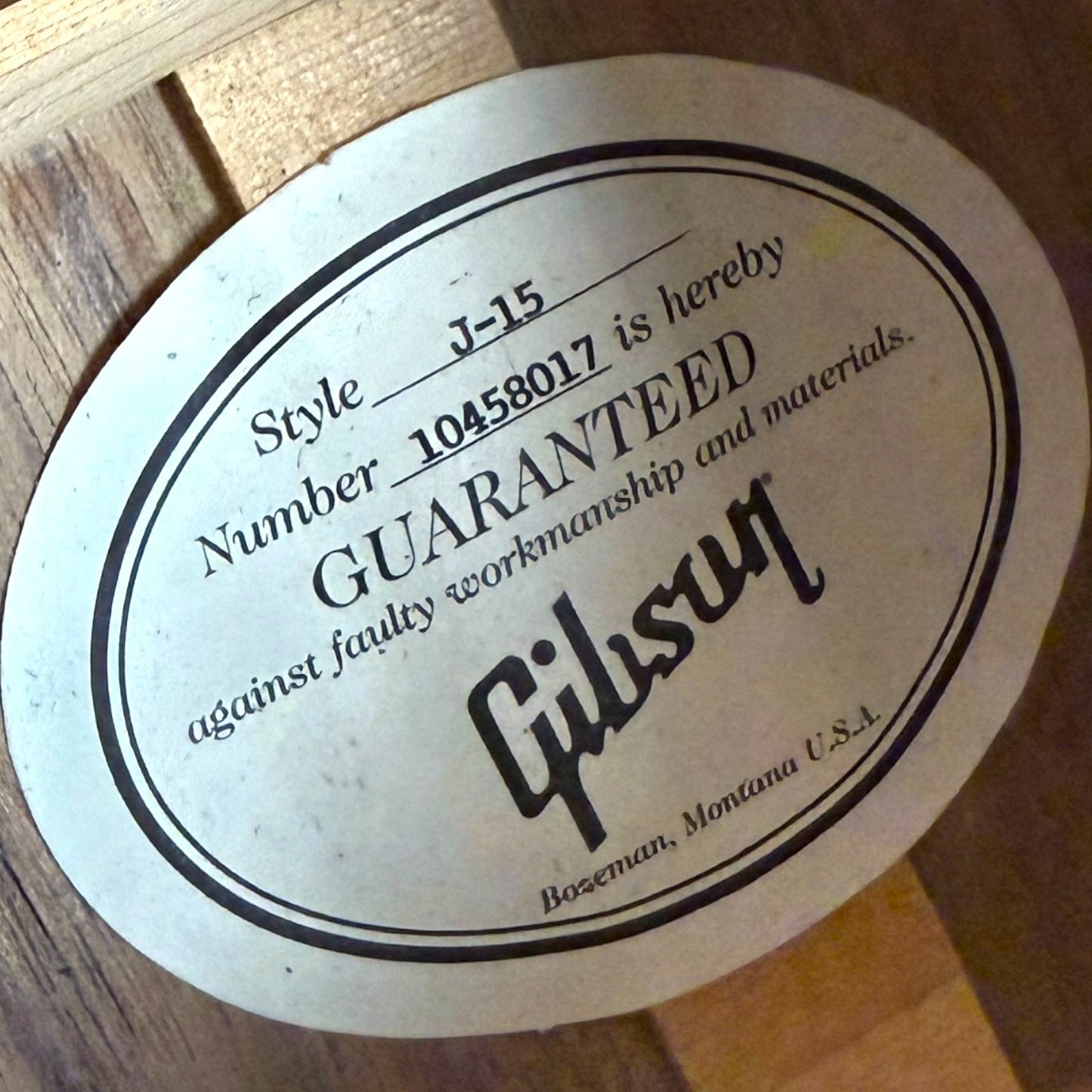 Gibson J-15 2018 - Natural Pat´s Guitars