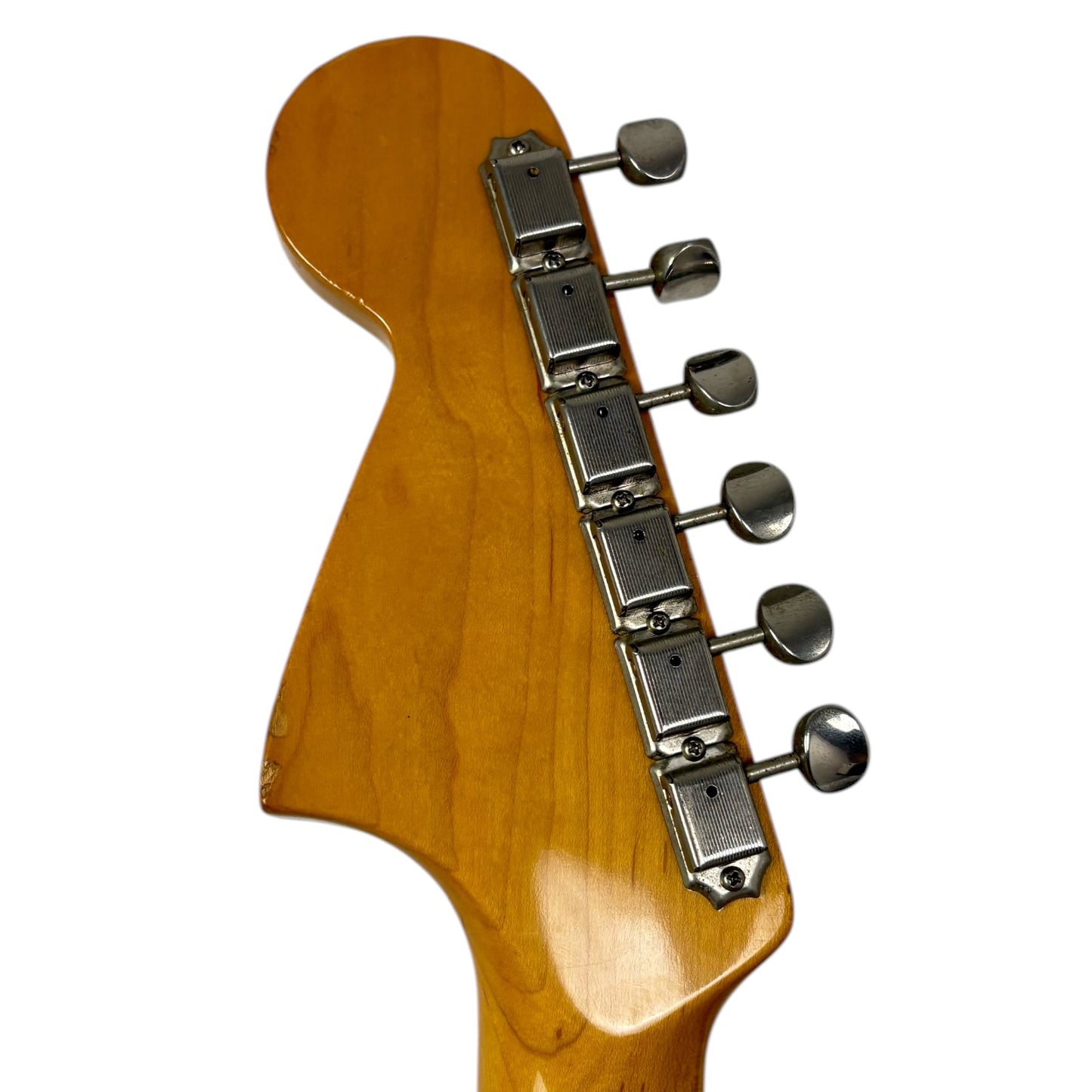 Fender Japan 66 Reissue Jaguar 2002-2004 - Κόκκινο Candy Apple - Ταιριαστή κεφαλή μπράτσου