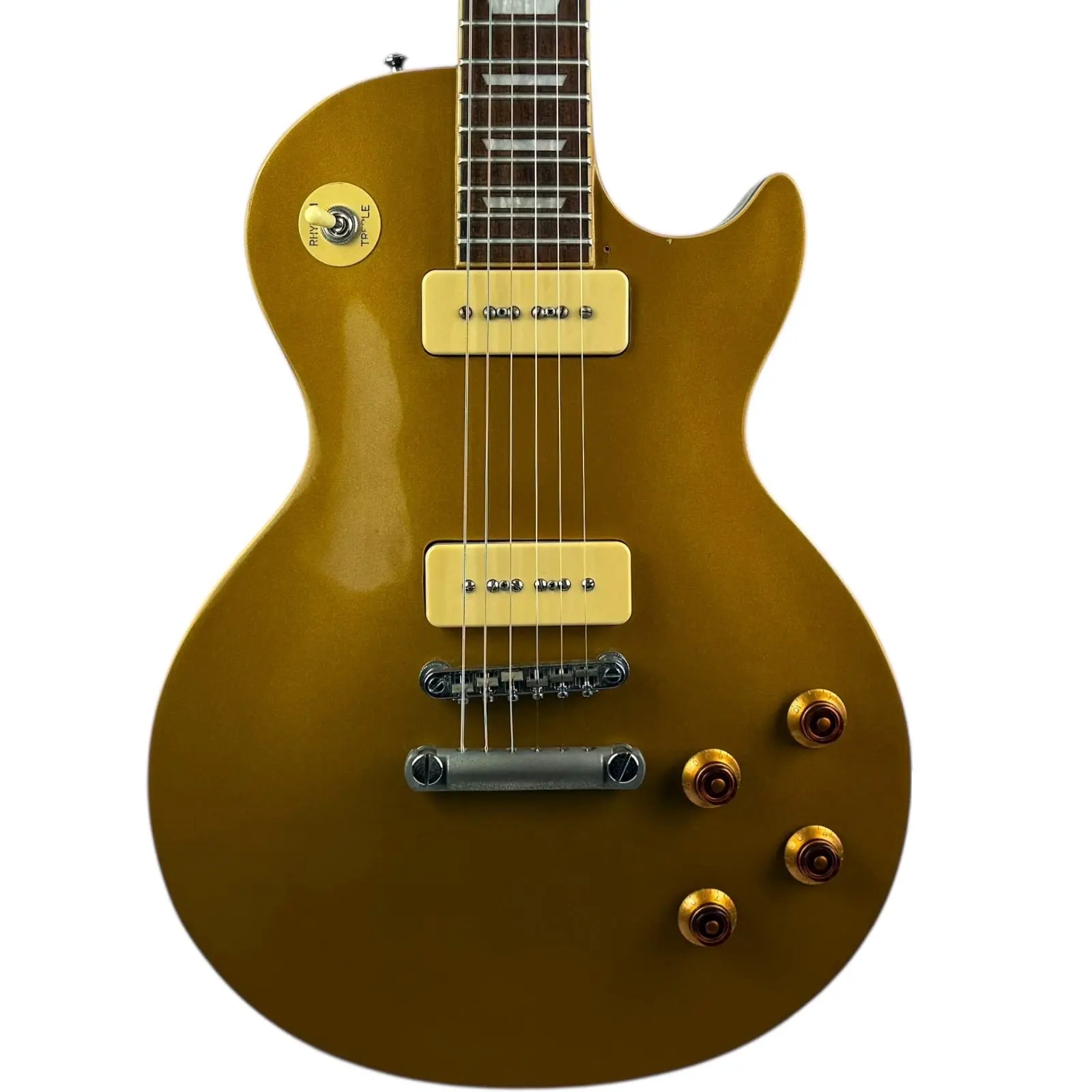 Epiphone ゴールド V型 エレキギター エピフォン 56' レス・ポール 1998 - ゴールドトップ – Pat´s Guitars