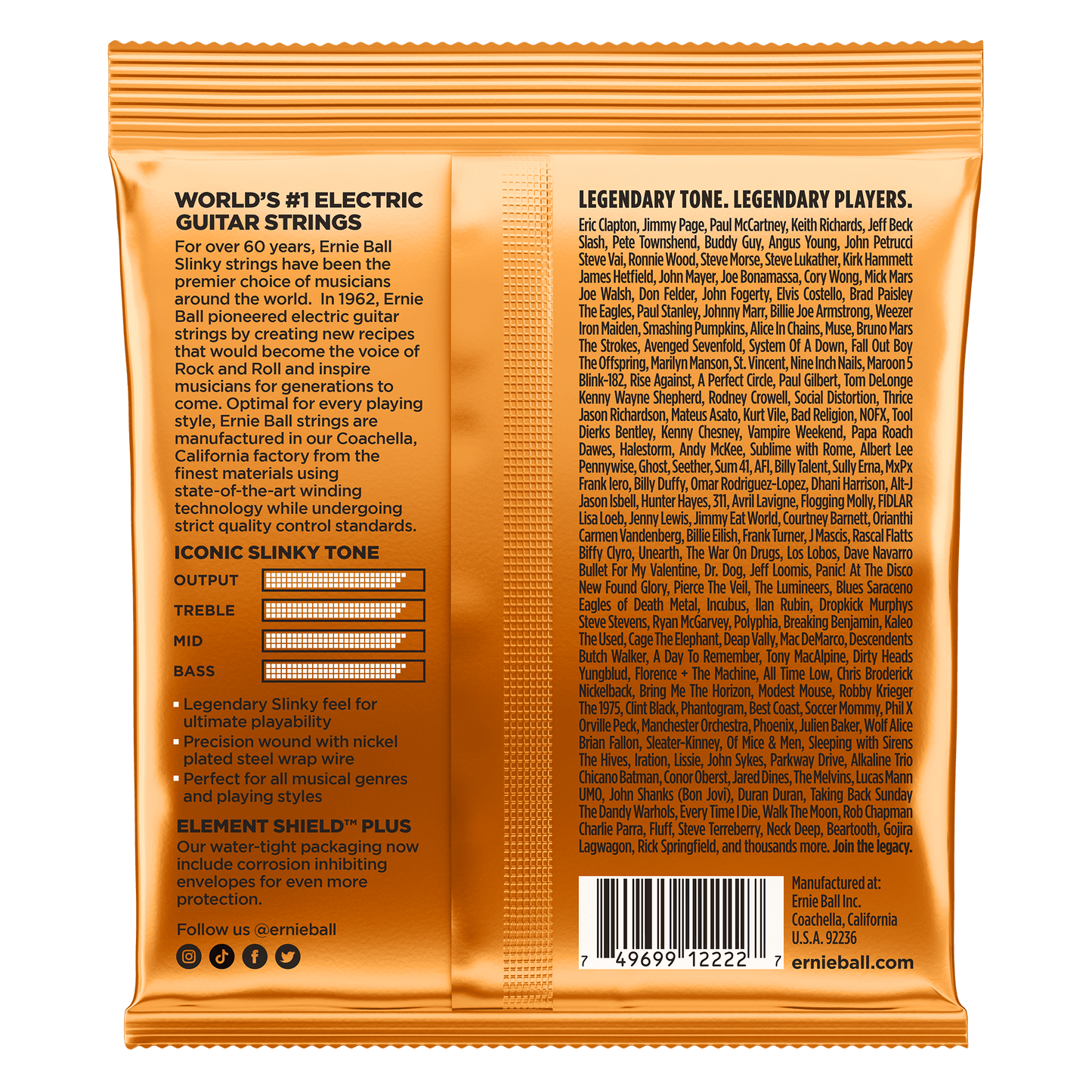 Cordes de guitare Ernie Ball Hybrid Slinky 9-46