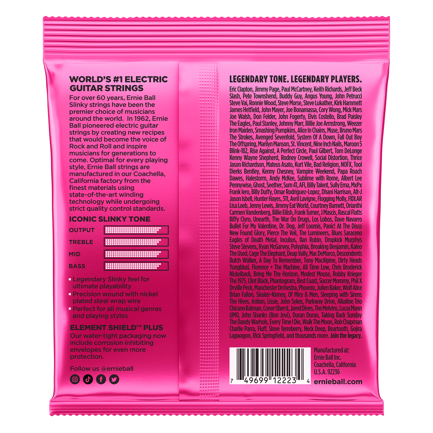 Cordes de guitare Ernie Ball Super Slinky 9-42