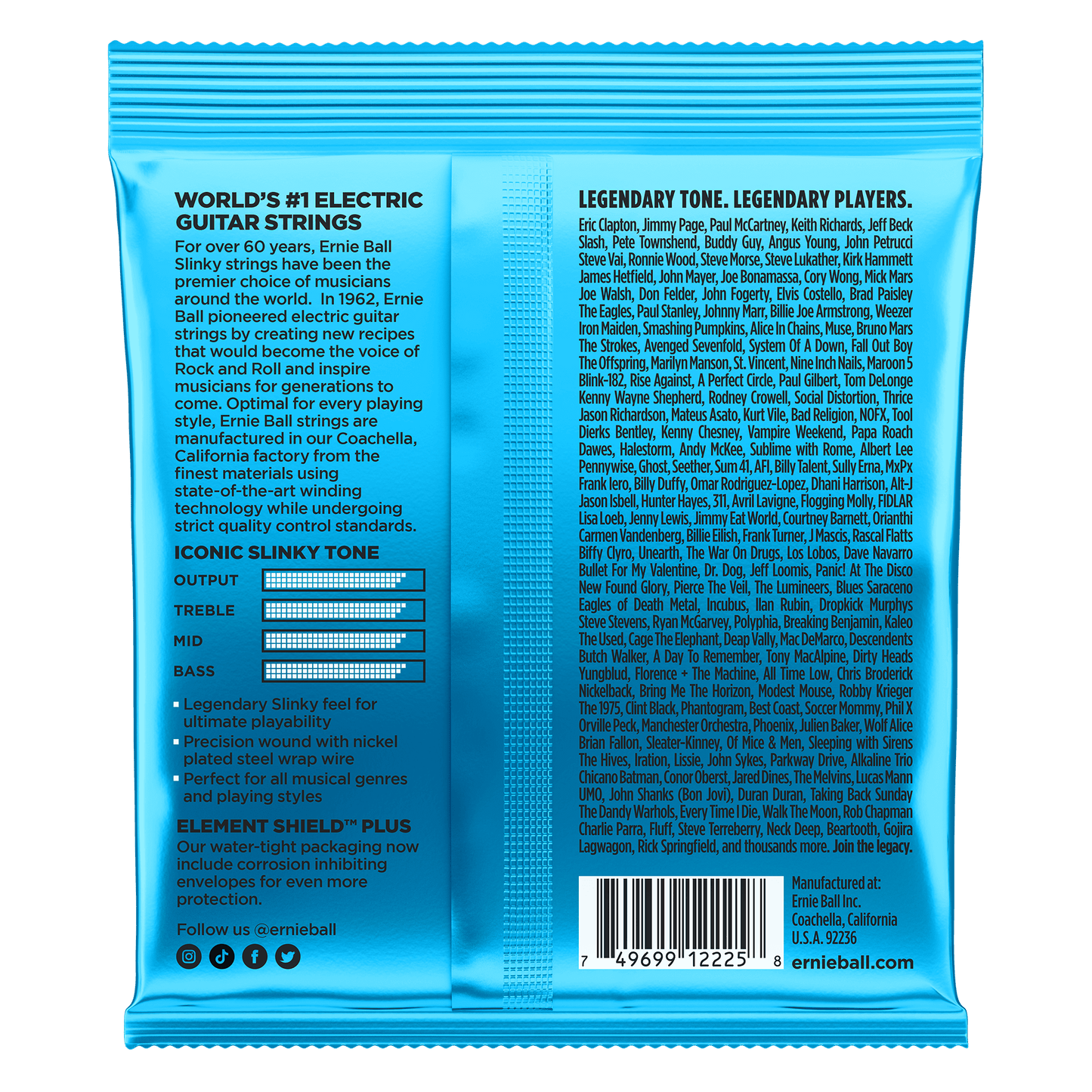 Ernie Ball Extra Slinky Cordes de guitare 8-38