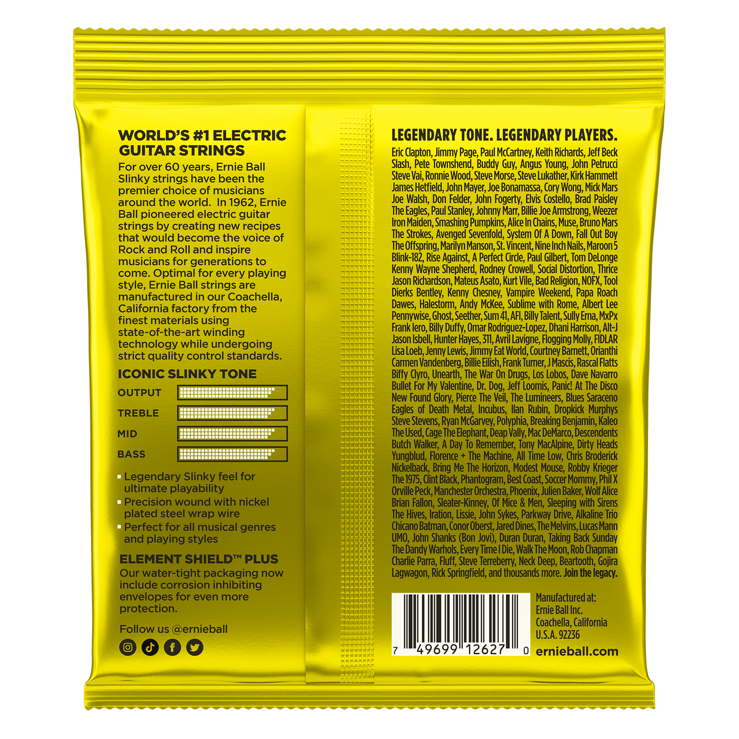 Ernie Ball Beefy Slinky Cordes de guitare 11-54