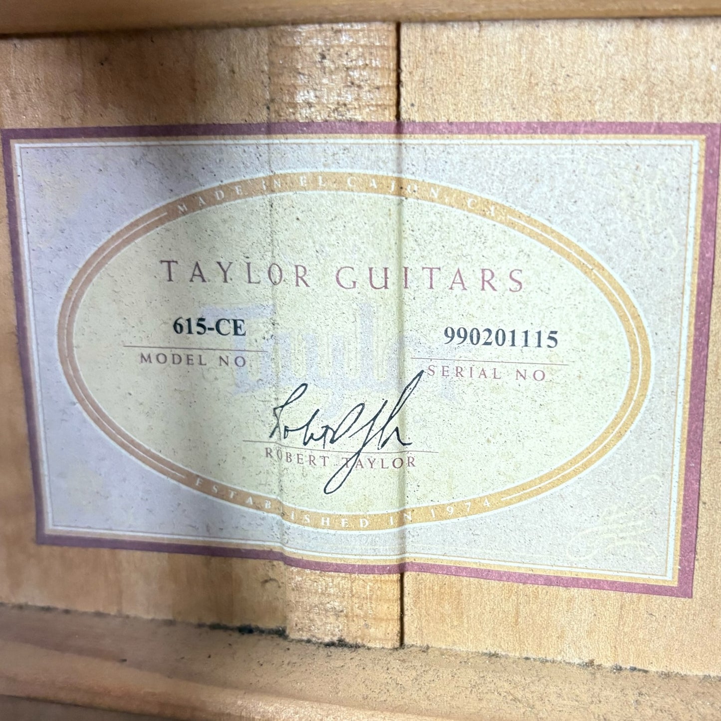Taylor 615-CE 原声吉他 1999款 - 黑色