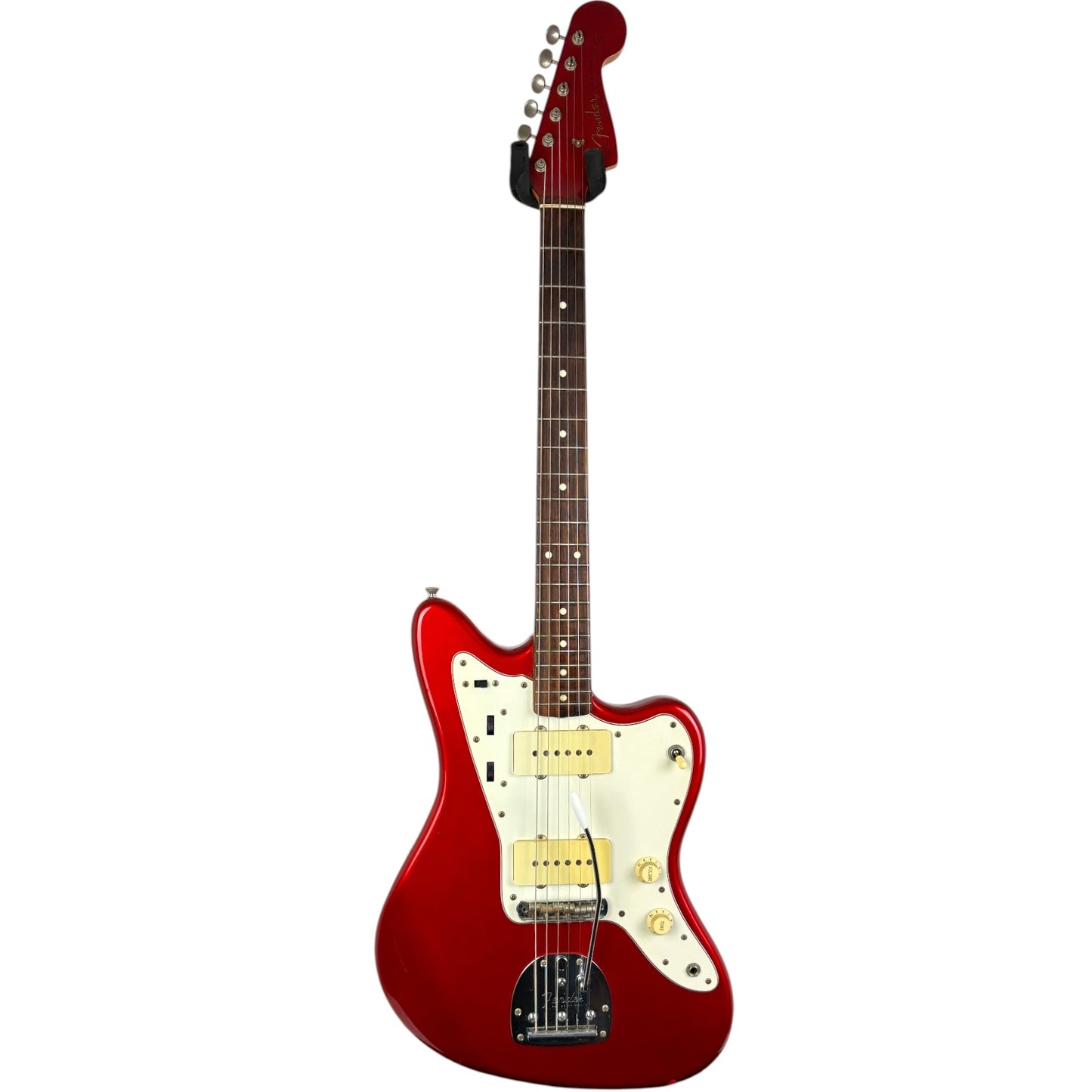 Fender Japan 66 Reissue Jazzmaster 1999-2002 - Канди Епъл Ред - Със съвпадащ глава на грифа