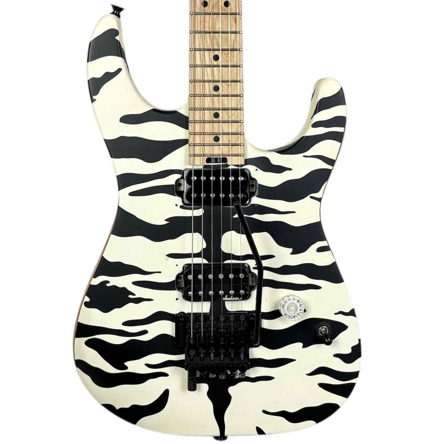 Charvel Pro Mod DK22 Satchel Signature 2021 – Сатенено бяло „Бенгалски тигър“
