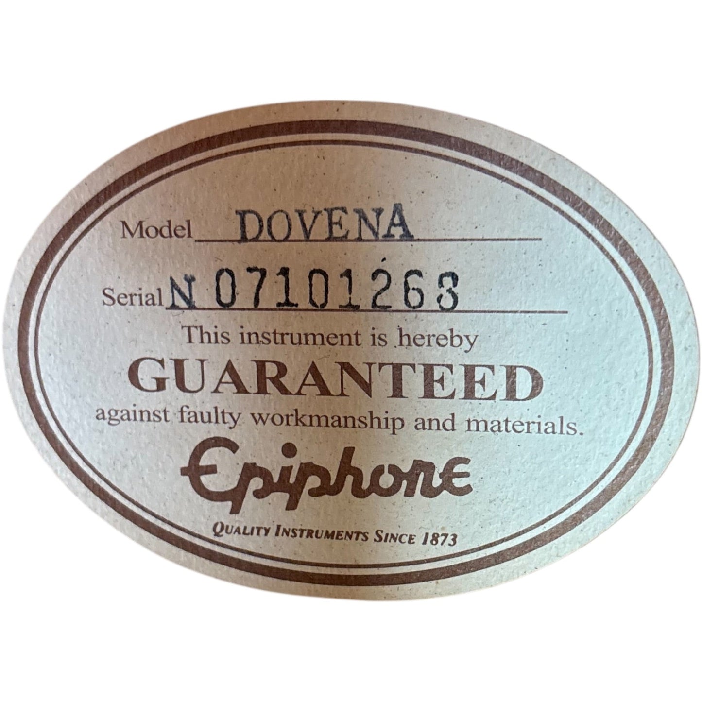 Epiphone Dovena Akustik Natural Epiphone