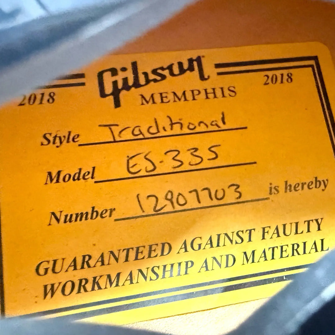 Gibson ES-335 Memphis Traditional 2018 - Vintage Ebony - Pat´s Guitars
