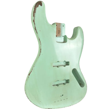 MJT Aged Relic Nitro Jazz Bass Body - Surf Green