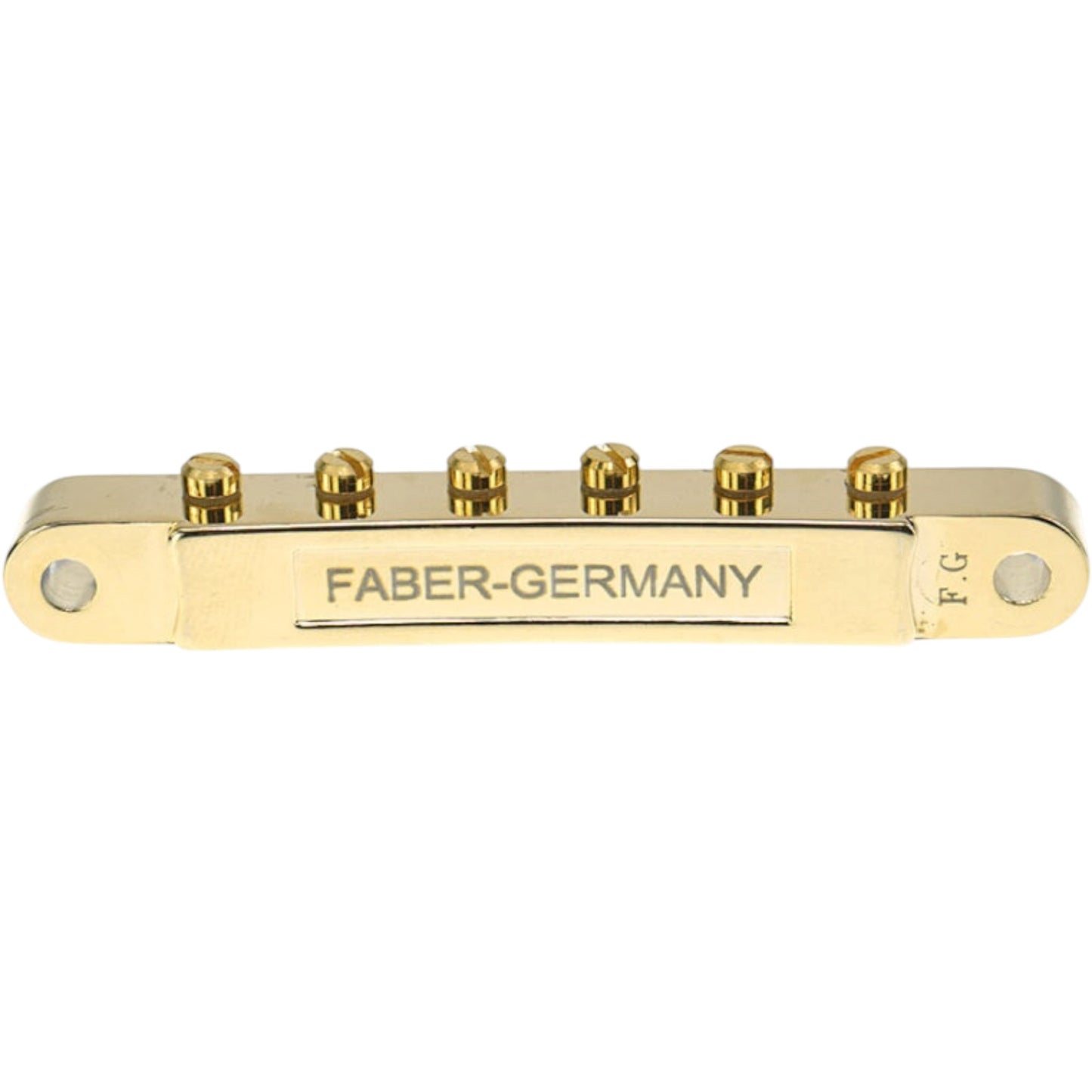 Faber ABRM-GG ABRM Bridge, Fits 4mm studs, Gloss Gold, Brass saddles gold plated
