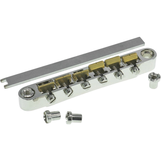 Faber ABRL-BG ABRL Bridge, pat. pend. Locking System, Gloss Nickel, Brass saddles natural