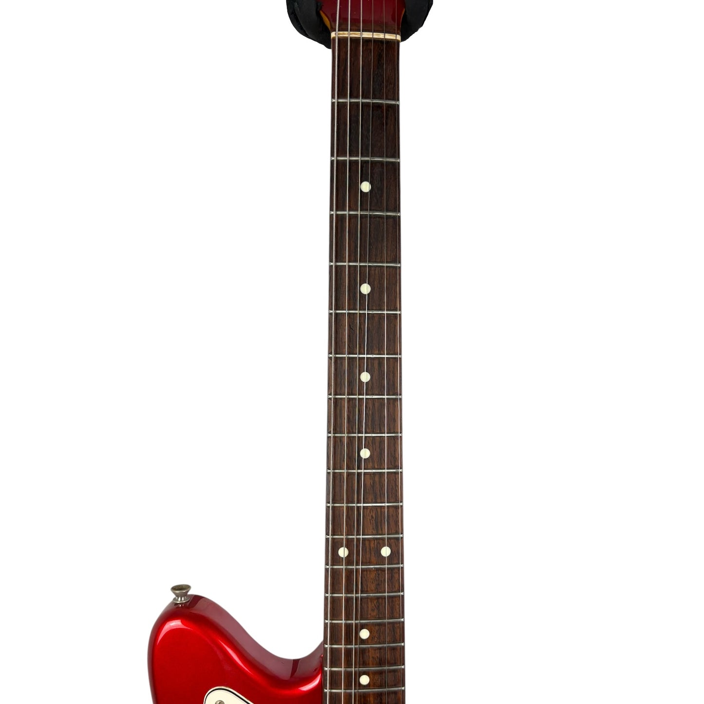 Fender Japan 66 Reissue Jazzmaster 1999-2002 - Канди Епъл Ред - Със съвпадащ глава на грифа