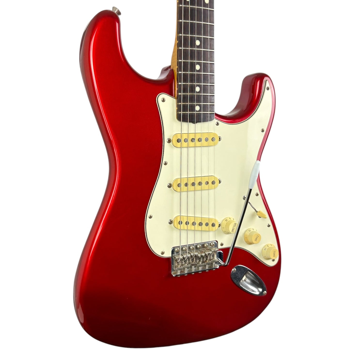 Fender Japan 62 Reissue Stratocaster 1994-1995 - Канди Епъл Ред - Със съвпадащ глава на грифа