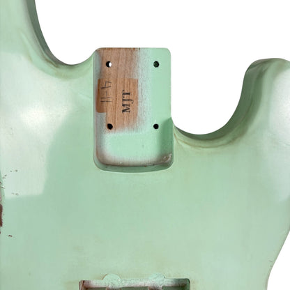 MJT Aged Relic Nitro Jazz Bass Body - Surf Green