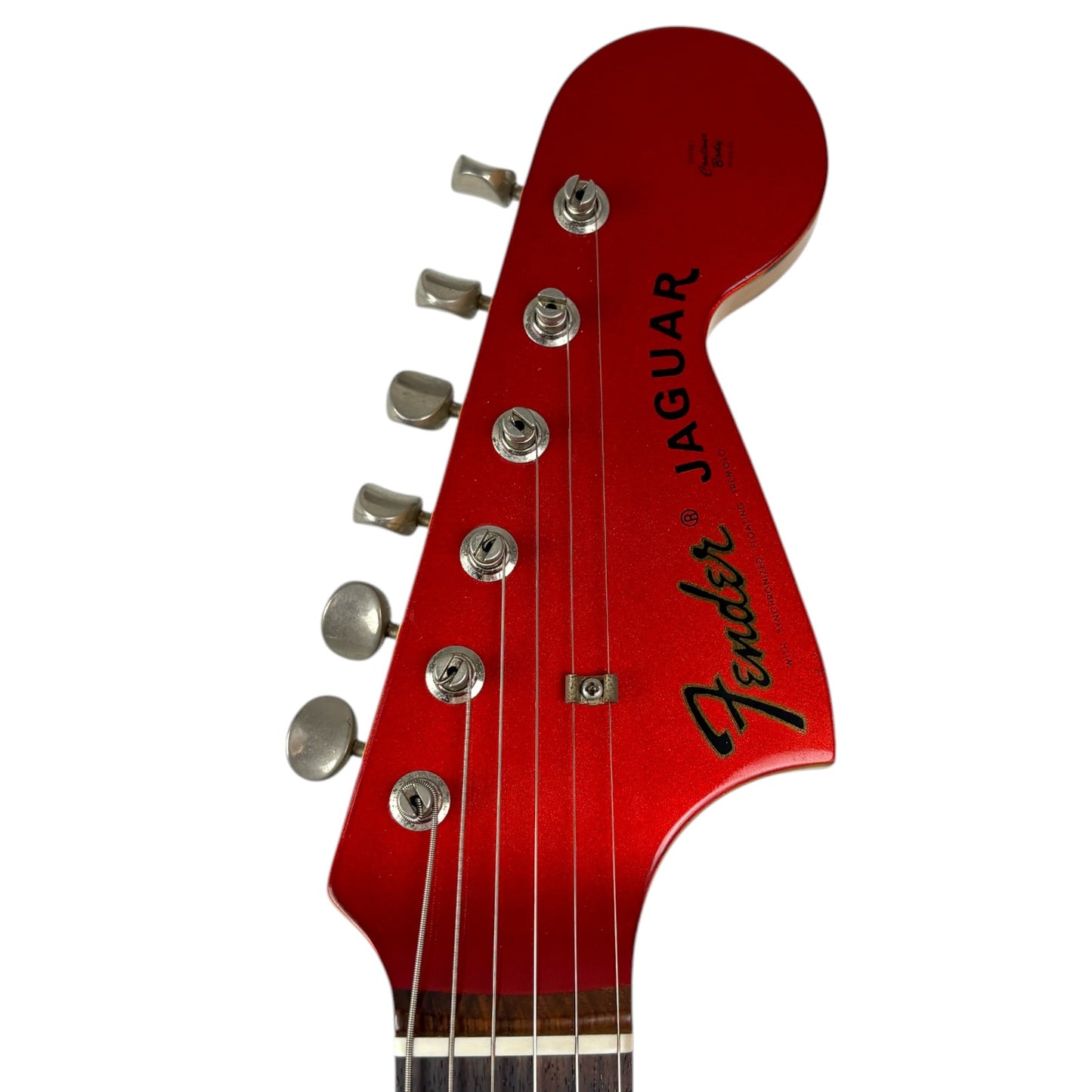 Fender Japan 66 Reissue Jaguar 1997–2000 – Candy Apple Red – główka w kolorze korpusu