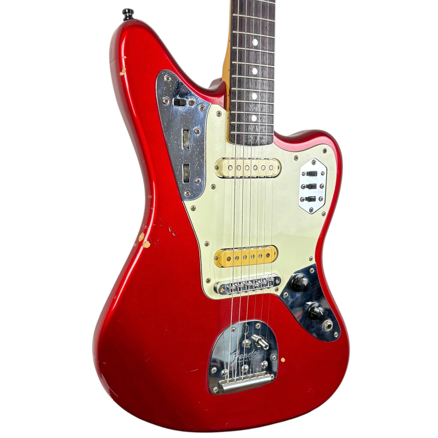 Fender Japan 66 Reissue Jaguar 2002～2004年製 - キャンディ・アップル・レッド - マッチングヘッドストック