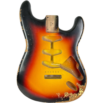MJT Aged Relic Nitro Stratocaster Body - Sunburst