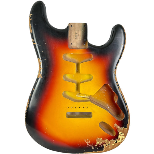 MJT Aged Relic Nitro Stratocaster Body - Sunburst