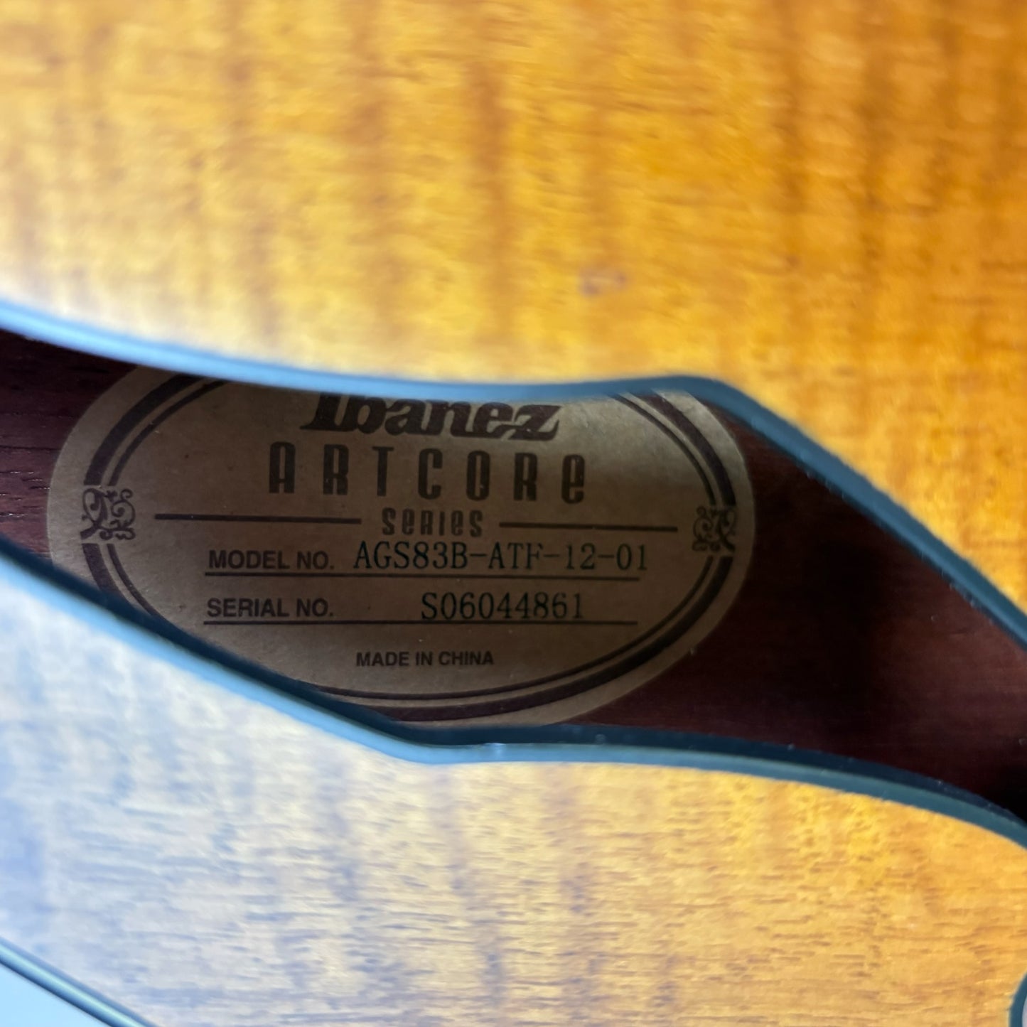 Ibanez Artcore AGS83B-ATF-12-01 2006 - Natural Burst