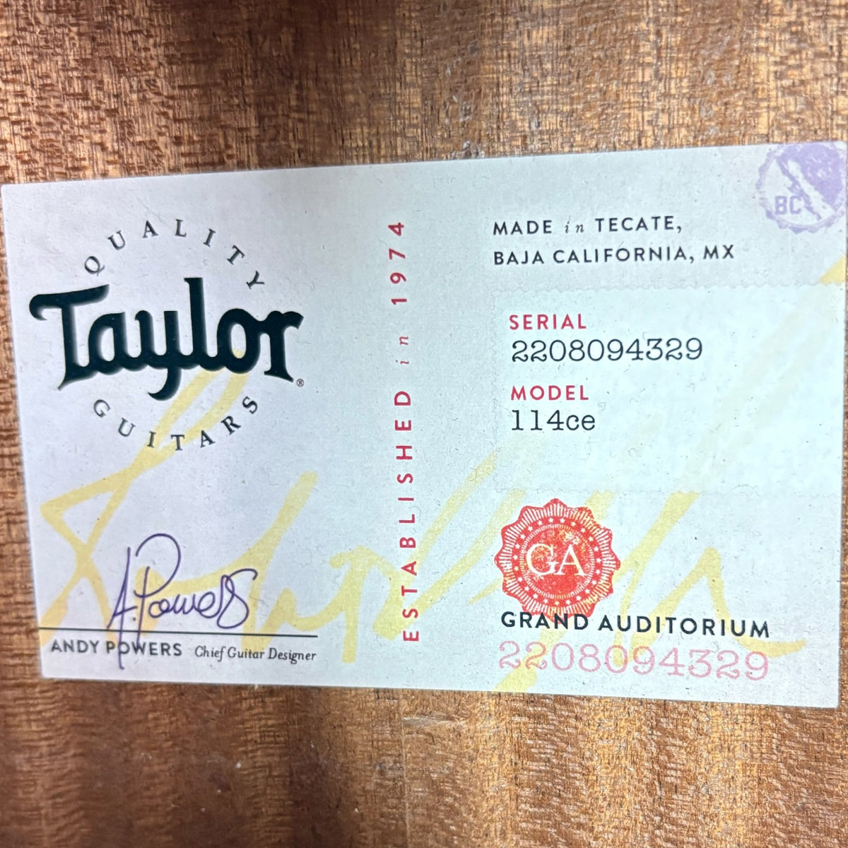 Taylor 114ce Sapele Akustisk 2022 - Natural