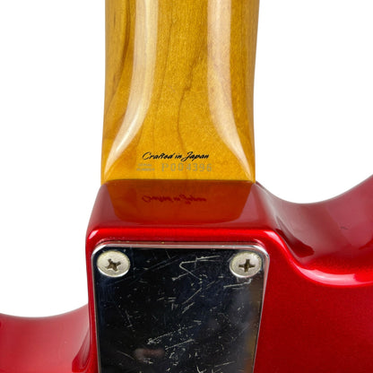 Fender Japan 66 Reissue Jazzmaster 1999-2002 - Канди Епъл Ред - Със съвпадащ глава на грифа