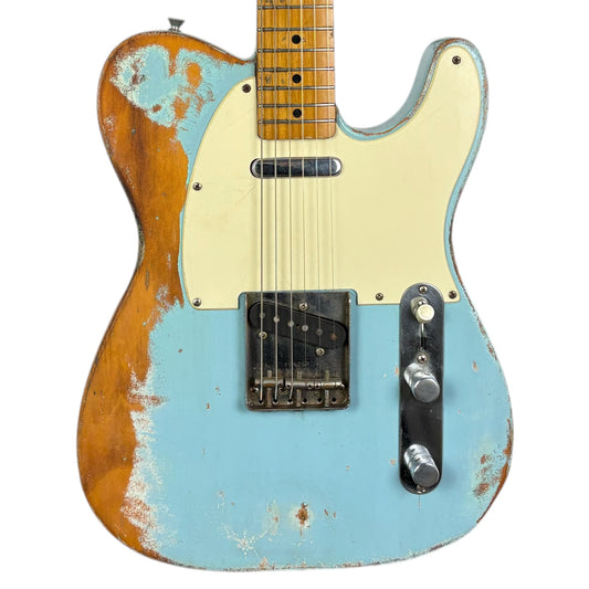 Fender Japan 52 Reissue Telecaster 1990-1991 - Blue - Heavy Relic