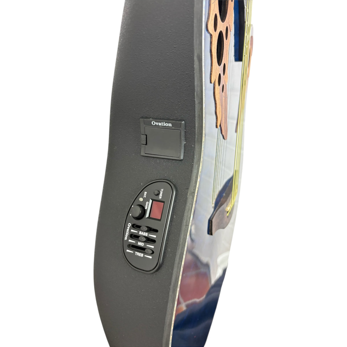 Ovation CE44P-8TQ Akustická 2017 – průsvitná modrá
