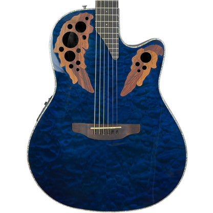 Ovation CE44P-8TQ Akustická 2017 – průsvitná modrá