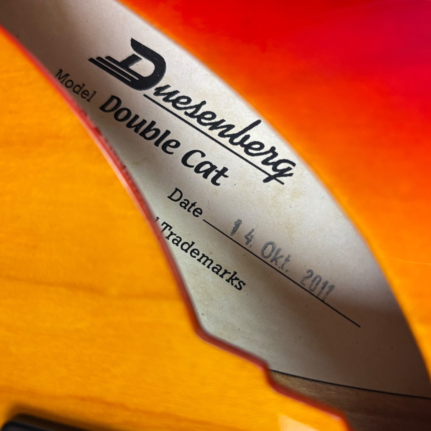 Duesenberg Double Cat 2011 - Cherry Sunburst
