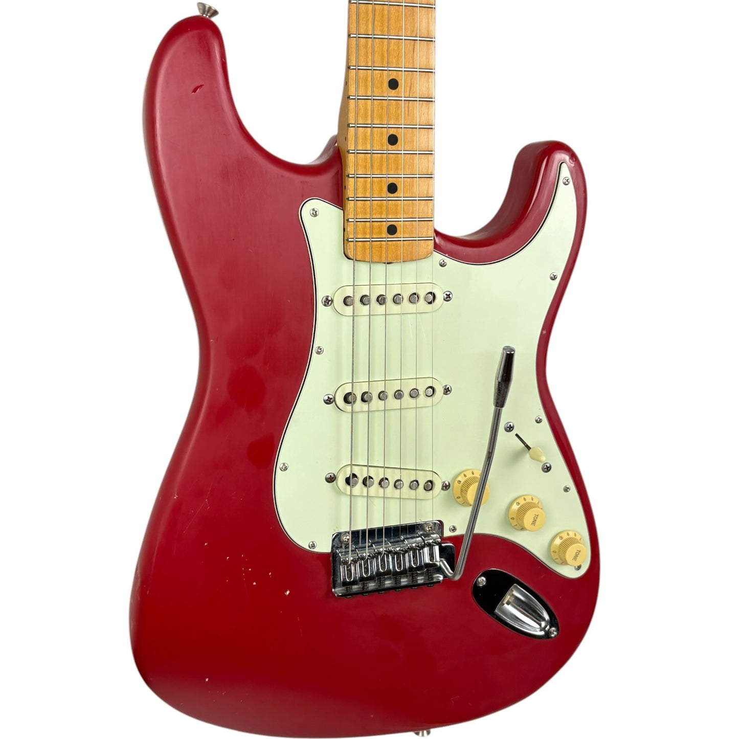 Fender Japan Stratocaster 1988-1989 – přelakováno na červenou
