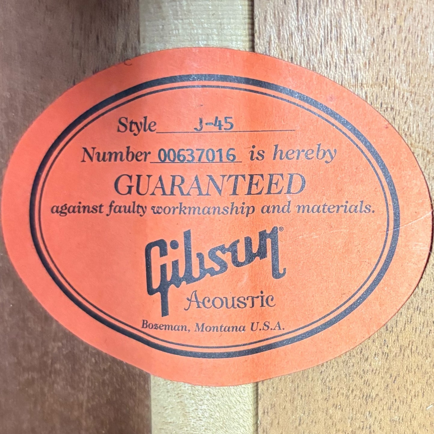 Gibson J-45 True Vintage 2007 - Sunburst tabacco