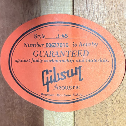 Gibson J-45 True Vintage 2007 - Sunburst tabacco