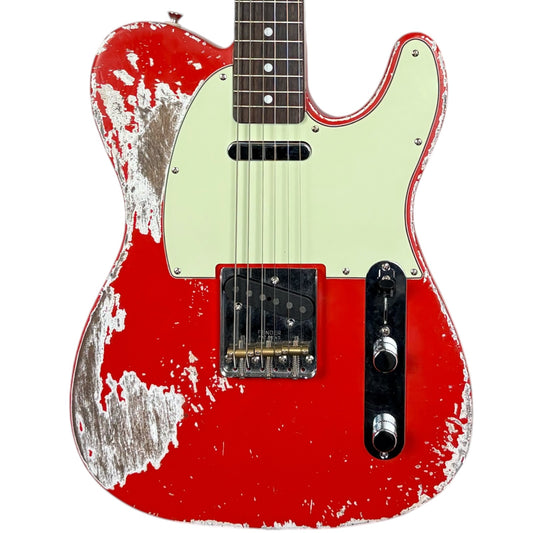 Fender MJT 60'lar Yeniden Üretim Telecaster - Fiesta Kırmızısı - Yoğun Eskitilmiş Görünüm