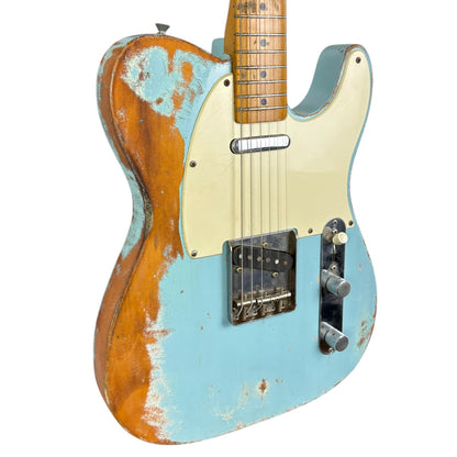 Fender Japan 52 Reissue Telecaster 1990-1991 - Bleu - Relicage prononcé