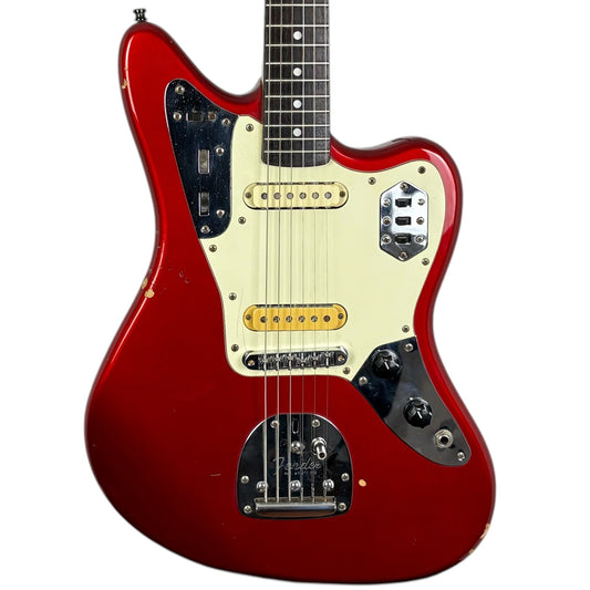 Fender Japan 66 Reissue Jaguar 2002-2004 - Candy Apple Red - Matching Headstock