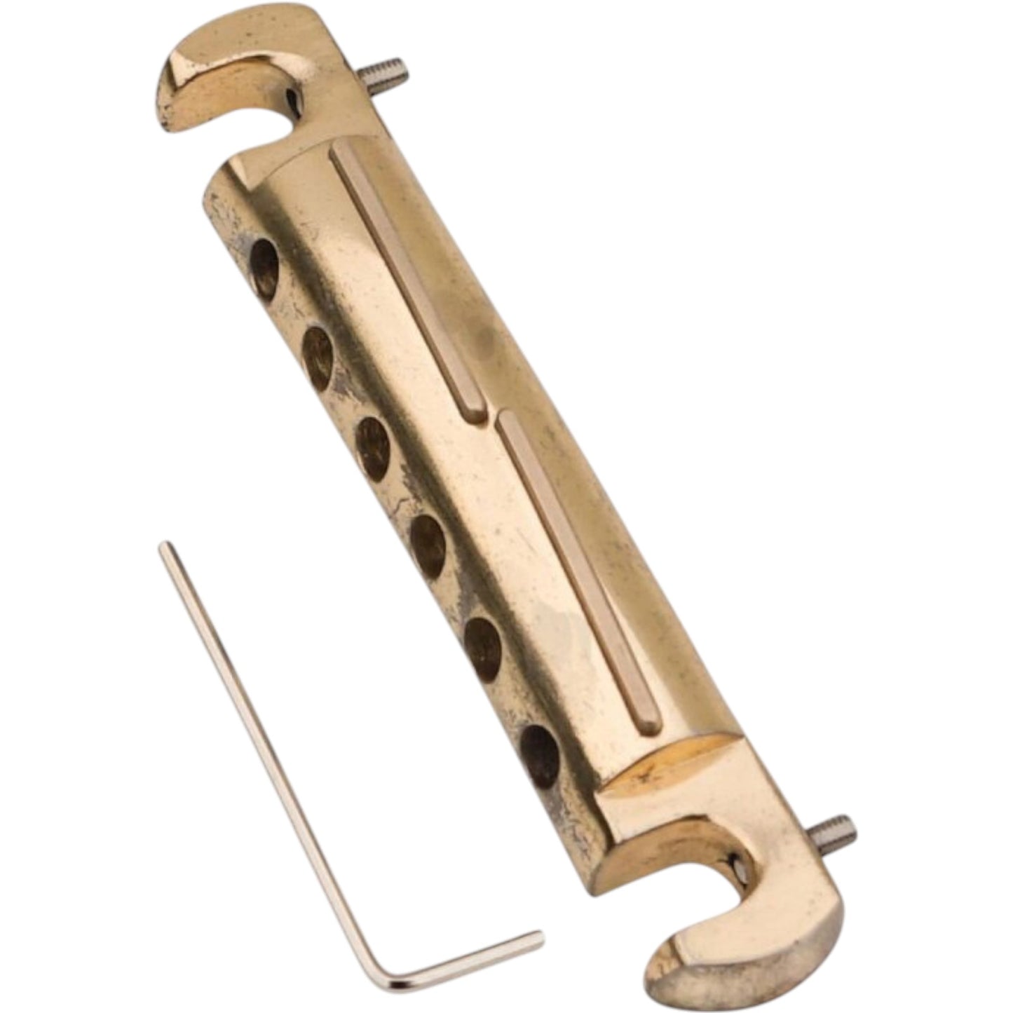 Faber TBWC-59GA-BL Faber Vintage Spec ALU Compensated Wraparound Tailpiece, Gold, aged, Intonation bar: Brass, Left-handed