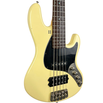 Sandberg California Bass 5-kielinen 2018 - Vintage White - Tehtaan pehmeä ikääntynyt viimeistely