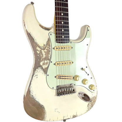 Fender American Standard Stratocaster - Look relique blanche olympique