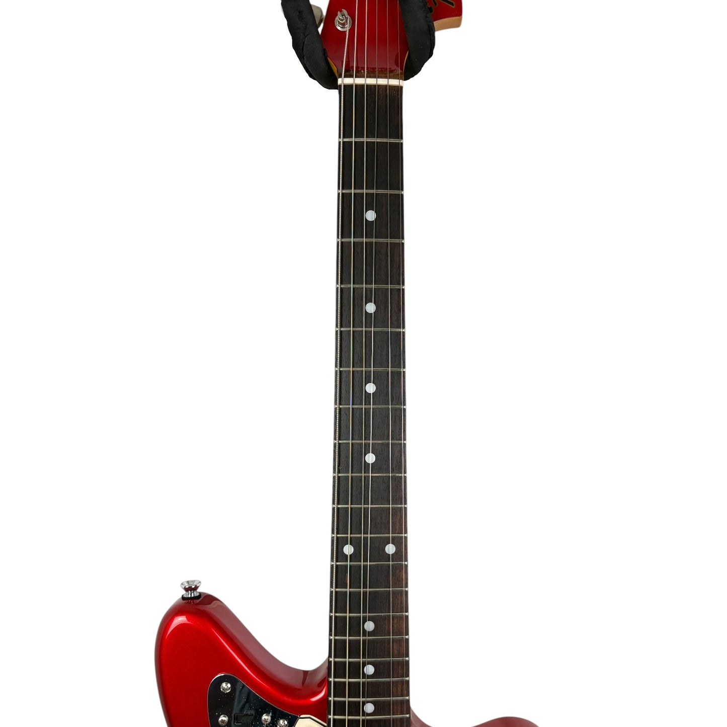 Fender Japan 66 Reissue Jaguar 1997–2000 – Candy Apple Red – główka w kolorze korpusu