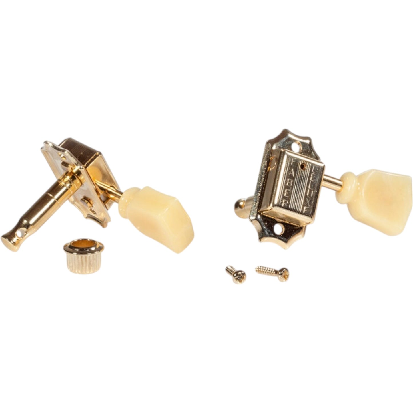 Faber FKT33SBT-GG Faber Kluson style tuners, tulip knob, 3+3, separate bushing, gold glossy