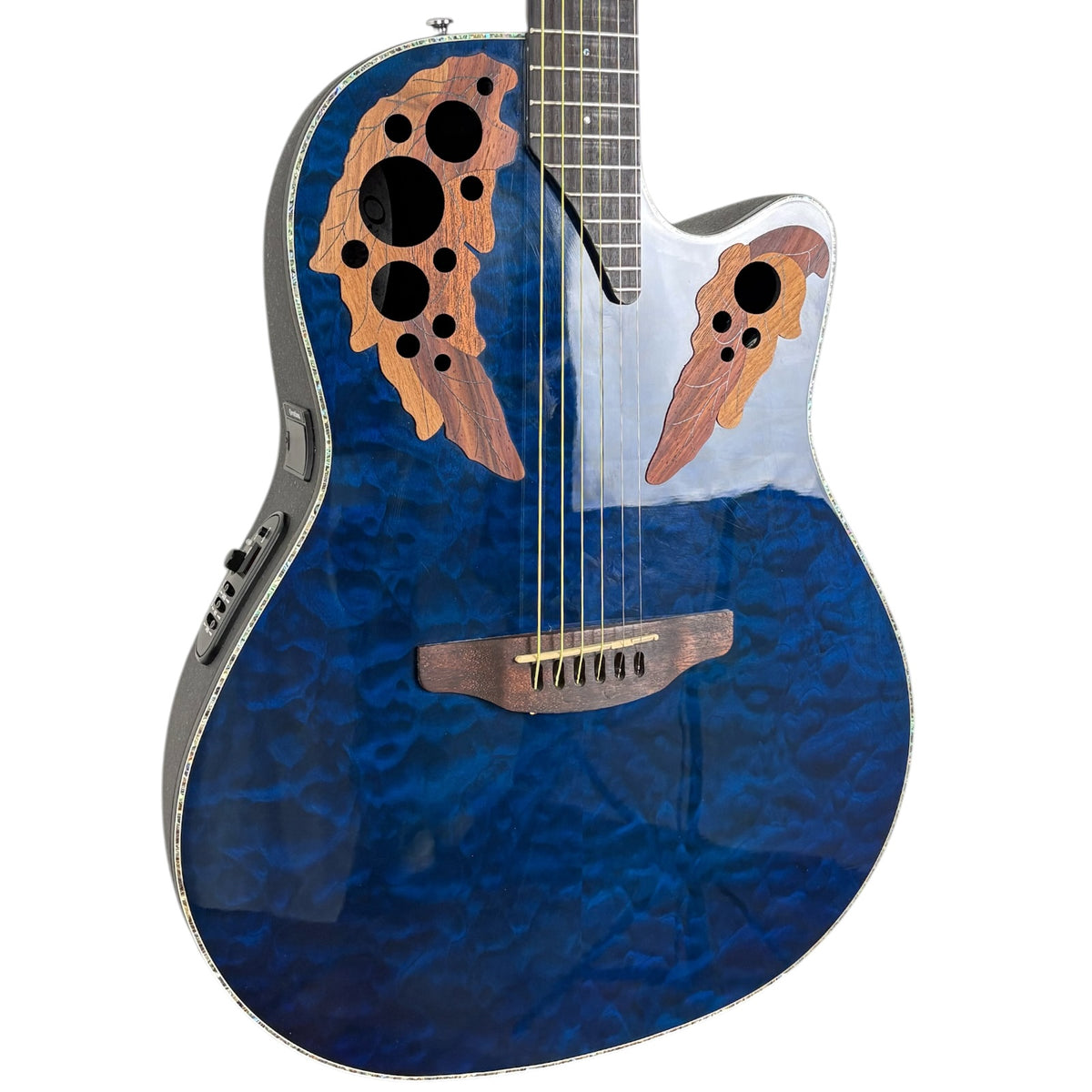 Ovation CE44P-8TQ Akustická 2017 – průsvitná modrá