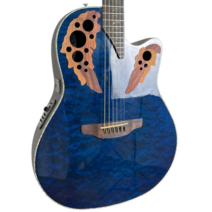 Ovation CE44P-8TQ Akustická 2017 – průsvitná modrá