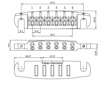Faber WRAPT-NA Faber Wraptonate, pont Stoptail réglable, nickel vieilli