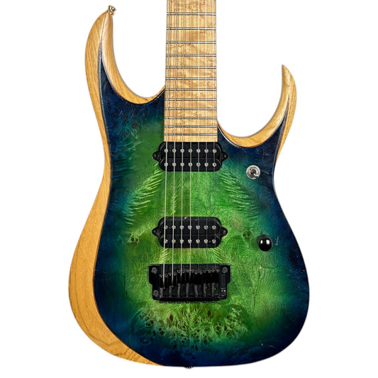 Ibanez RGDIX6MPB Iron Label 2018 - Surreal Blue Burst