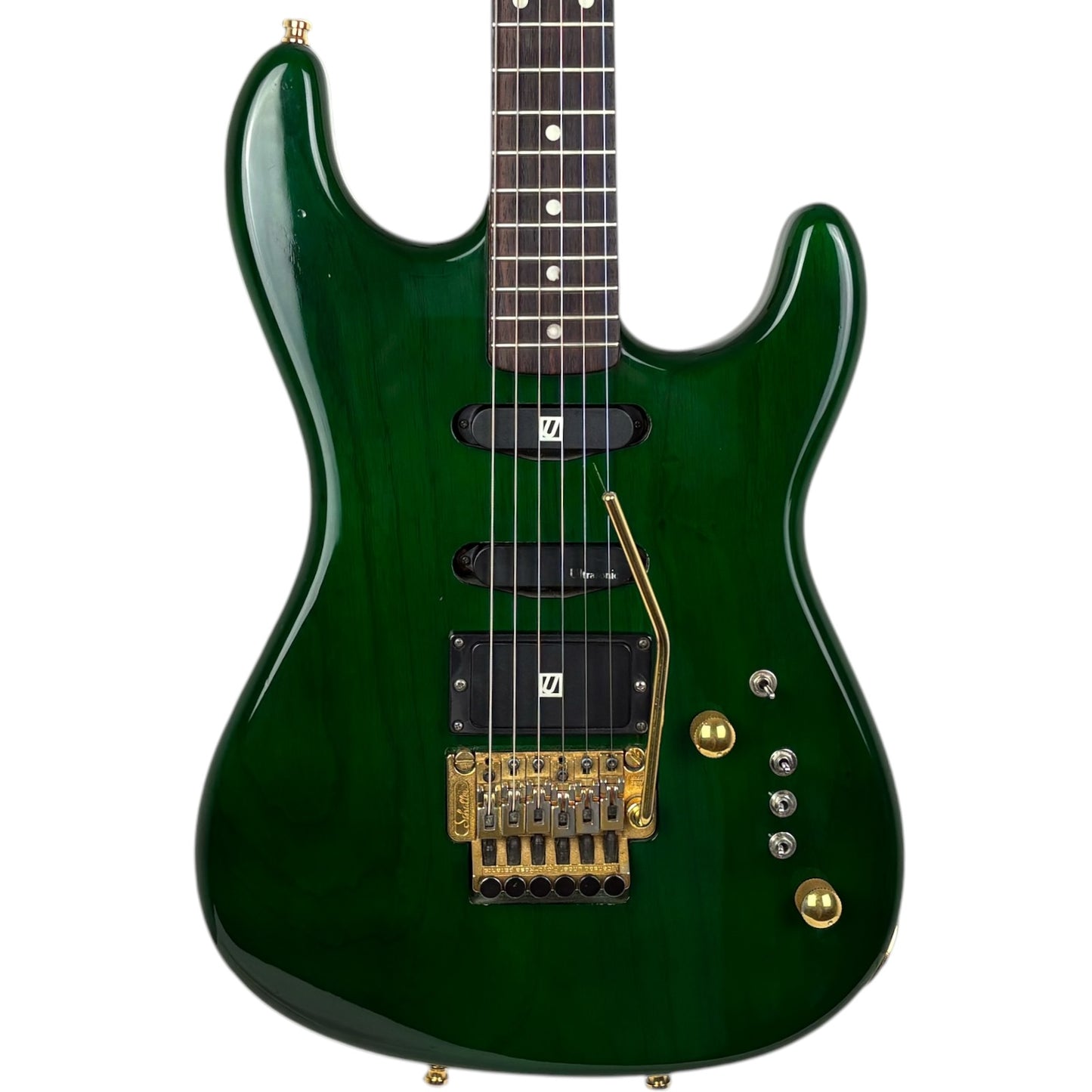 Lake Placid Custom par Andre Waldenmaier HSS Floyd Rose 1995 - Vert Transparent