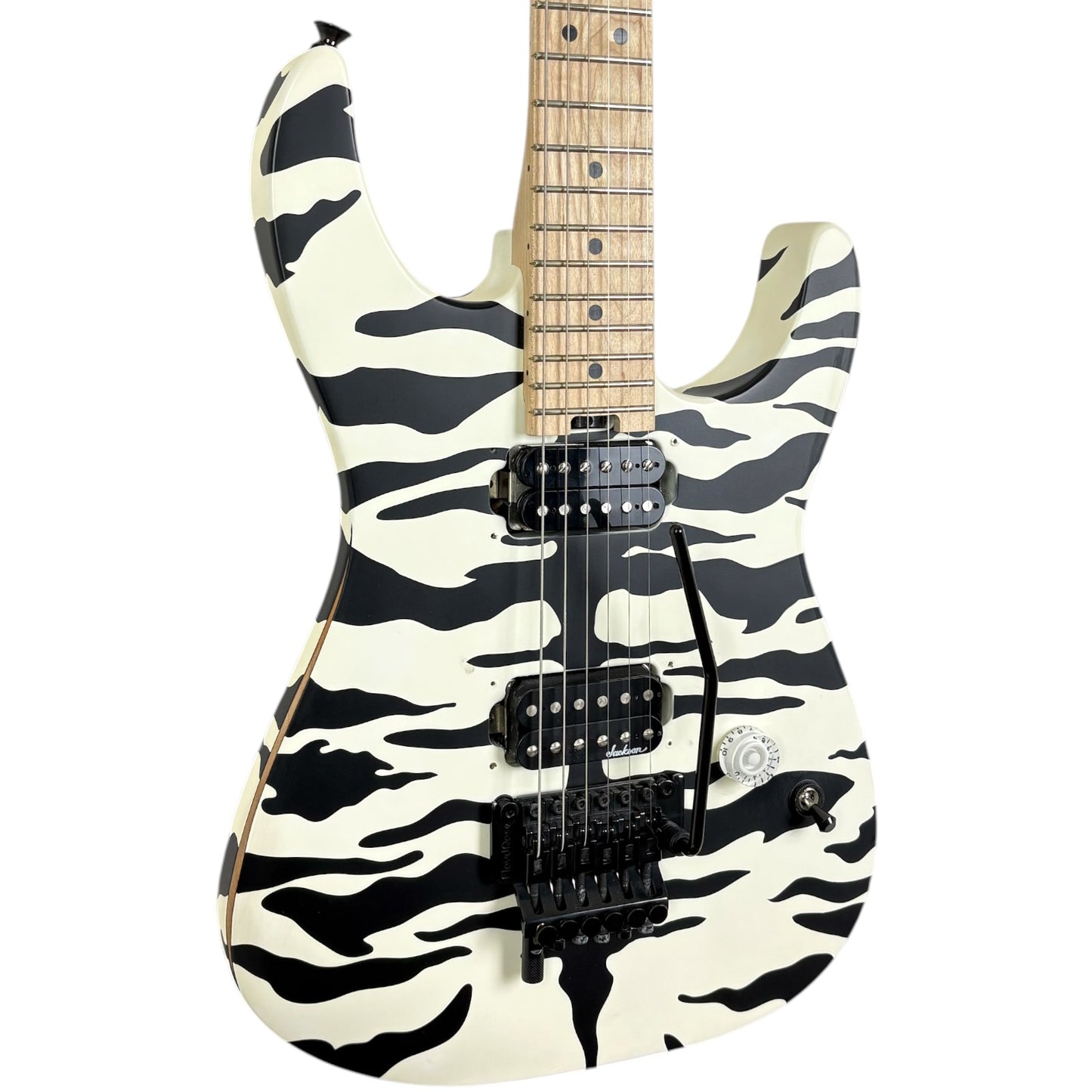Charvel Pro Mod DK22 Satchel Signature 2021 – Сатенено бяло „Бенгалски тигър“