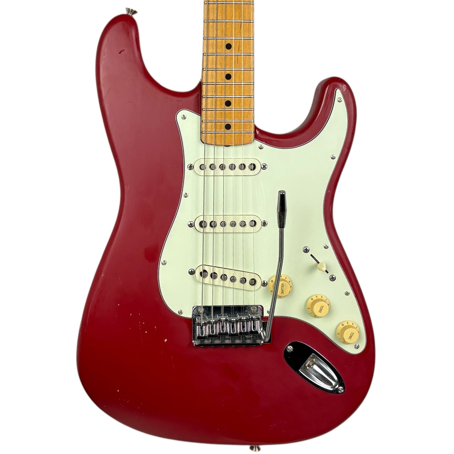 Fender Japan Stratocaster 1988-1989 – přelakováno na červenou