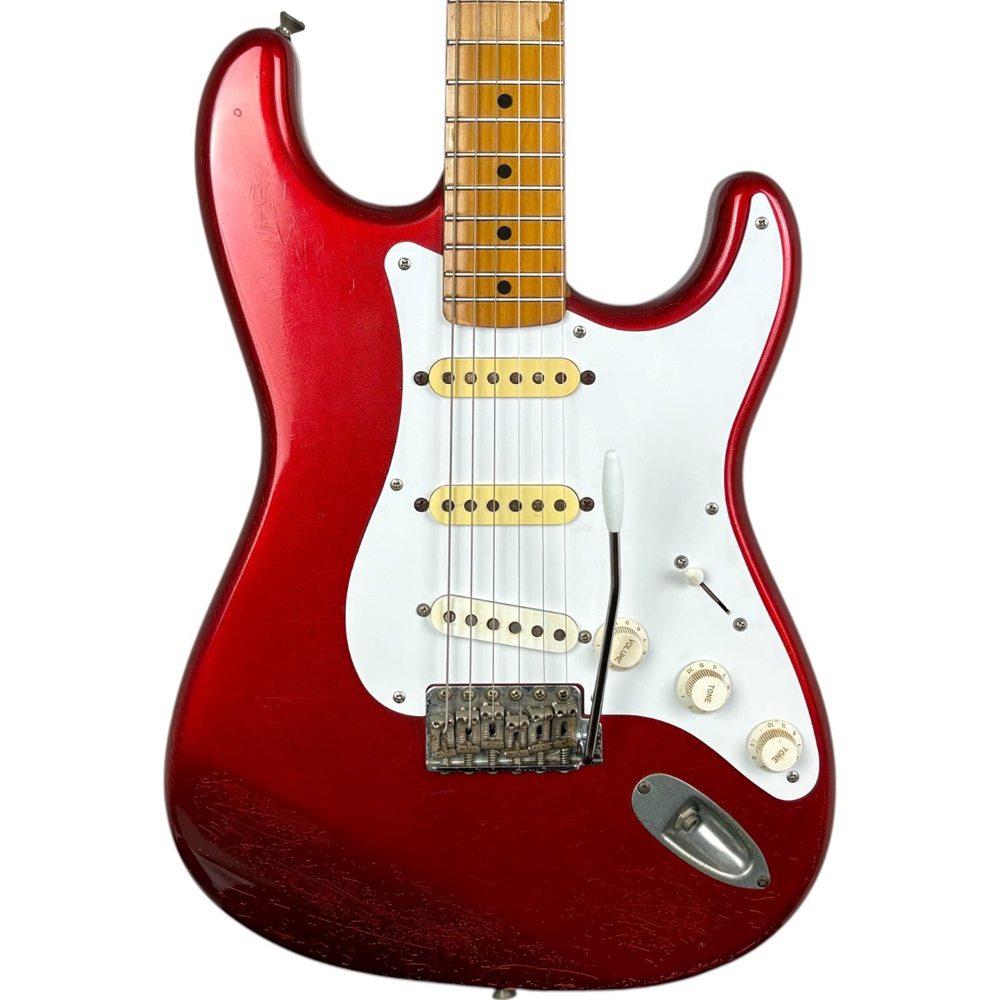Fender Japan Stratocaster Réédition 57 1984-1987 - Rouge Pomme d'Amour