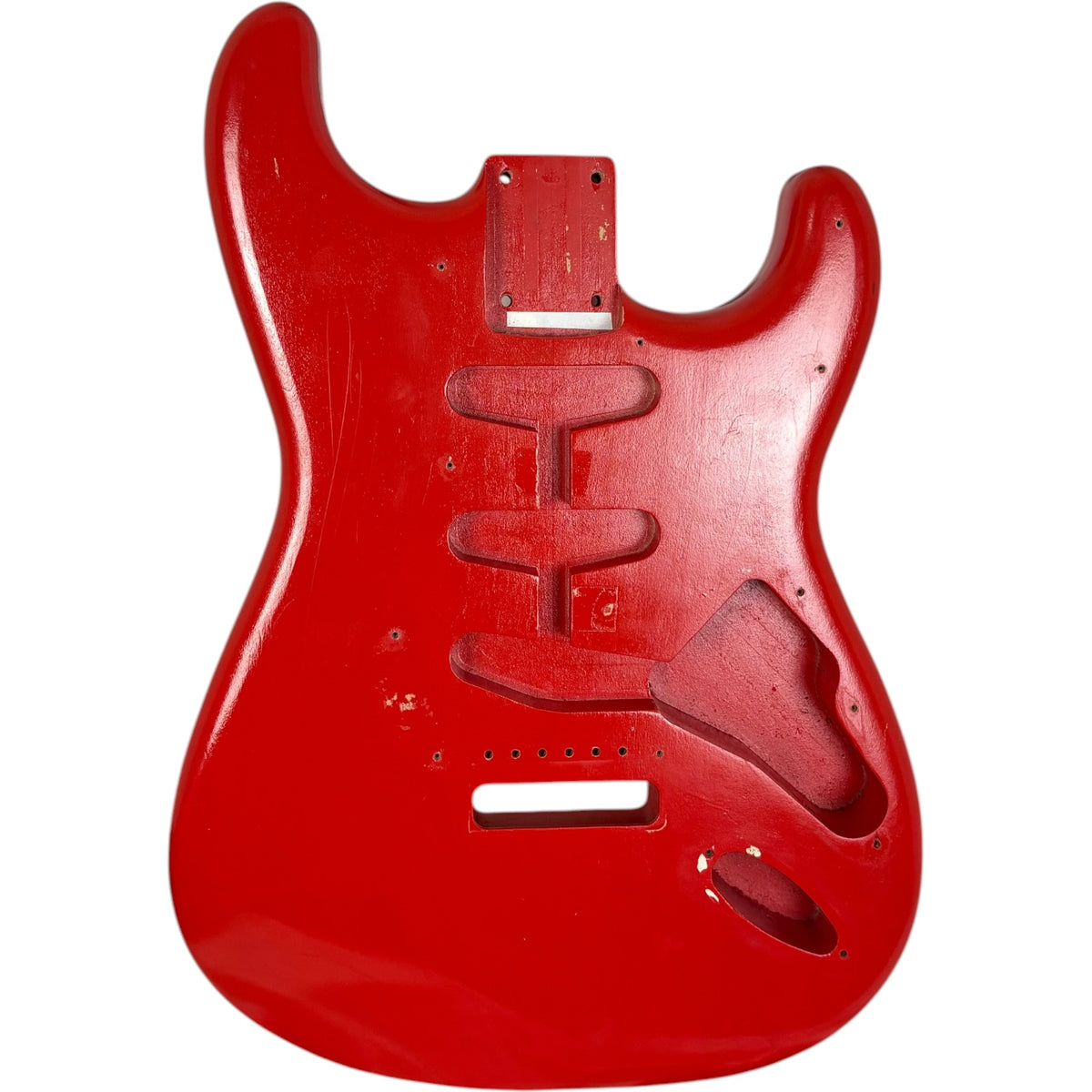 Fender Japan Stratocaster -runko - maalattu uudelleen punaiseksi